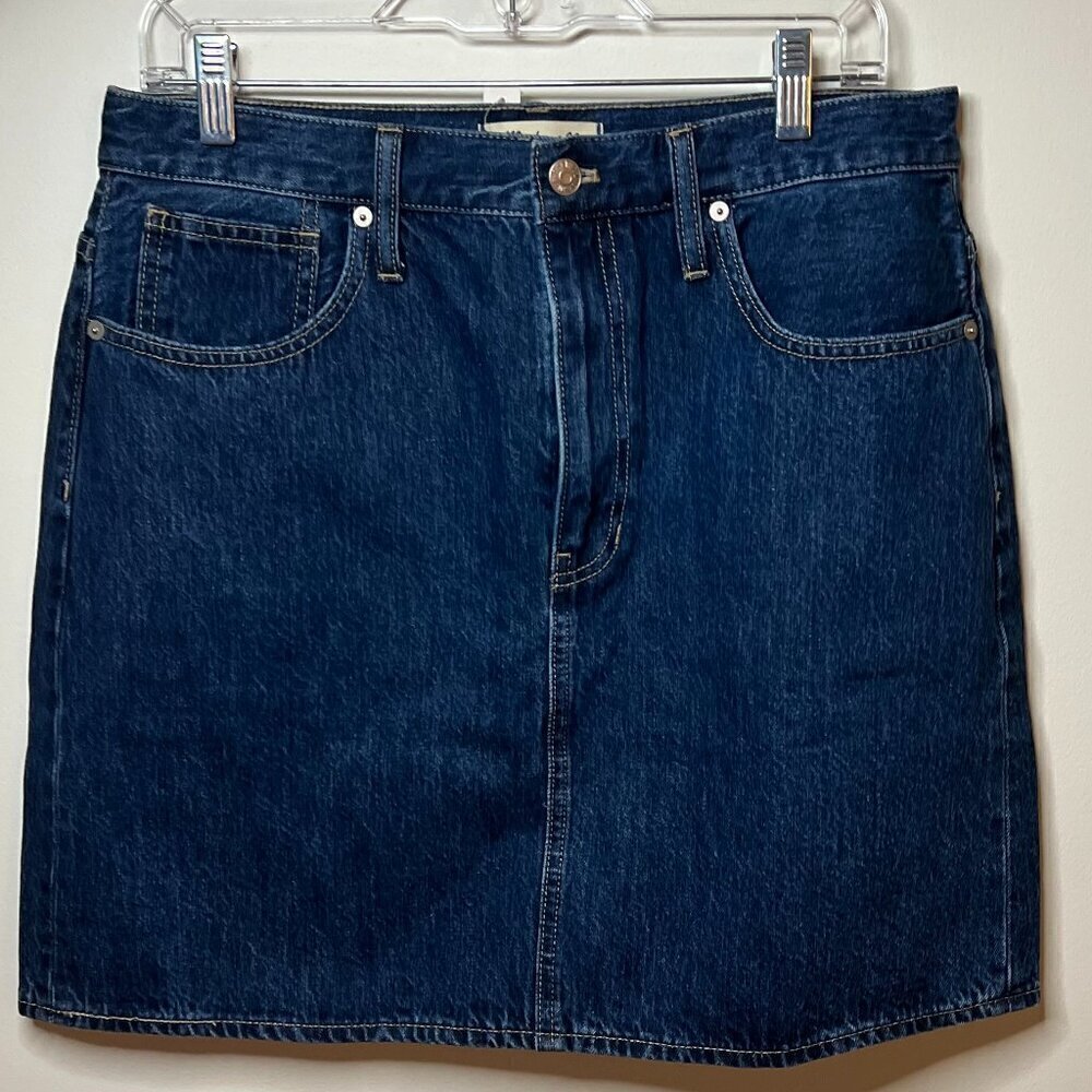 Madewell Denim High-Waist Straight Mini Skirt in Sunberry Wash Size 30